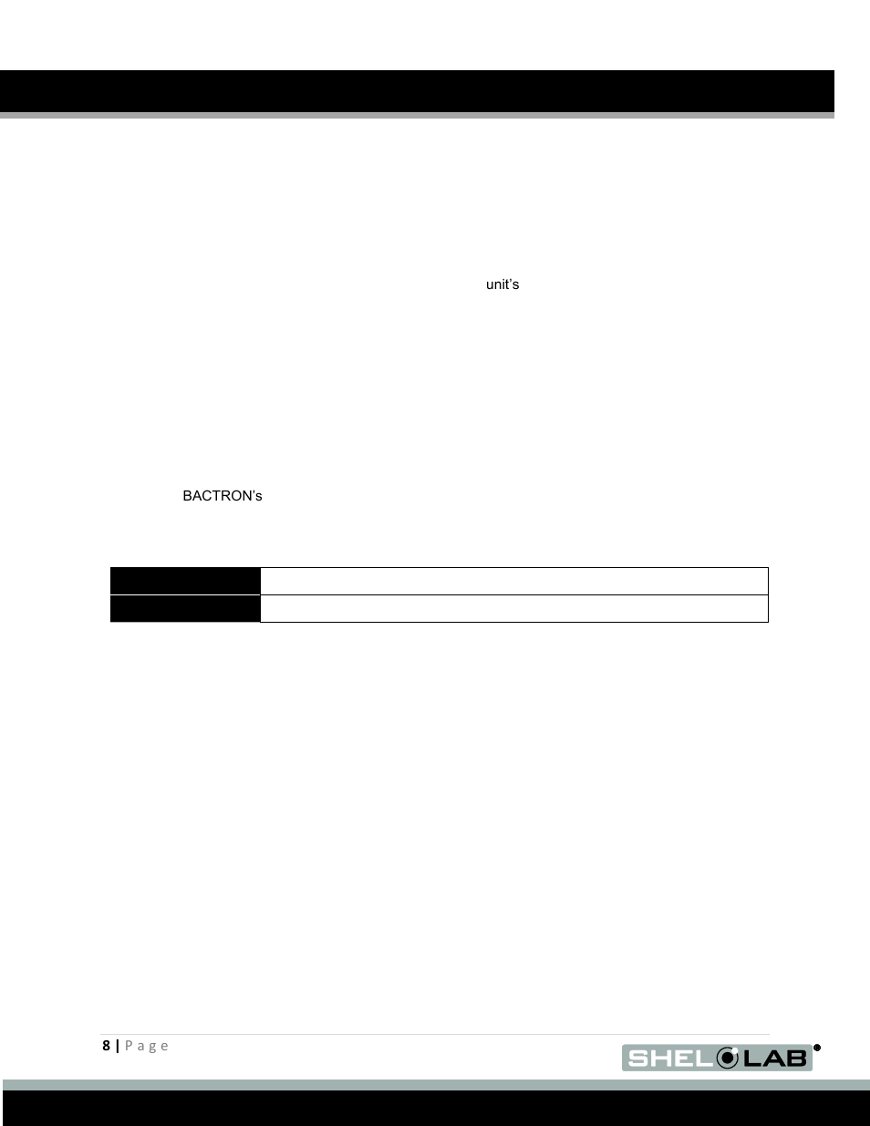 Returning the shipment, Recording data plate information, Receiving your bactron (continued) | Shellab BACTRON600 User Manual | Page 8 / 70