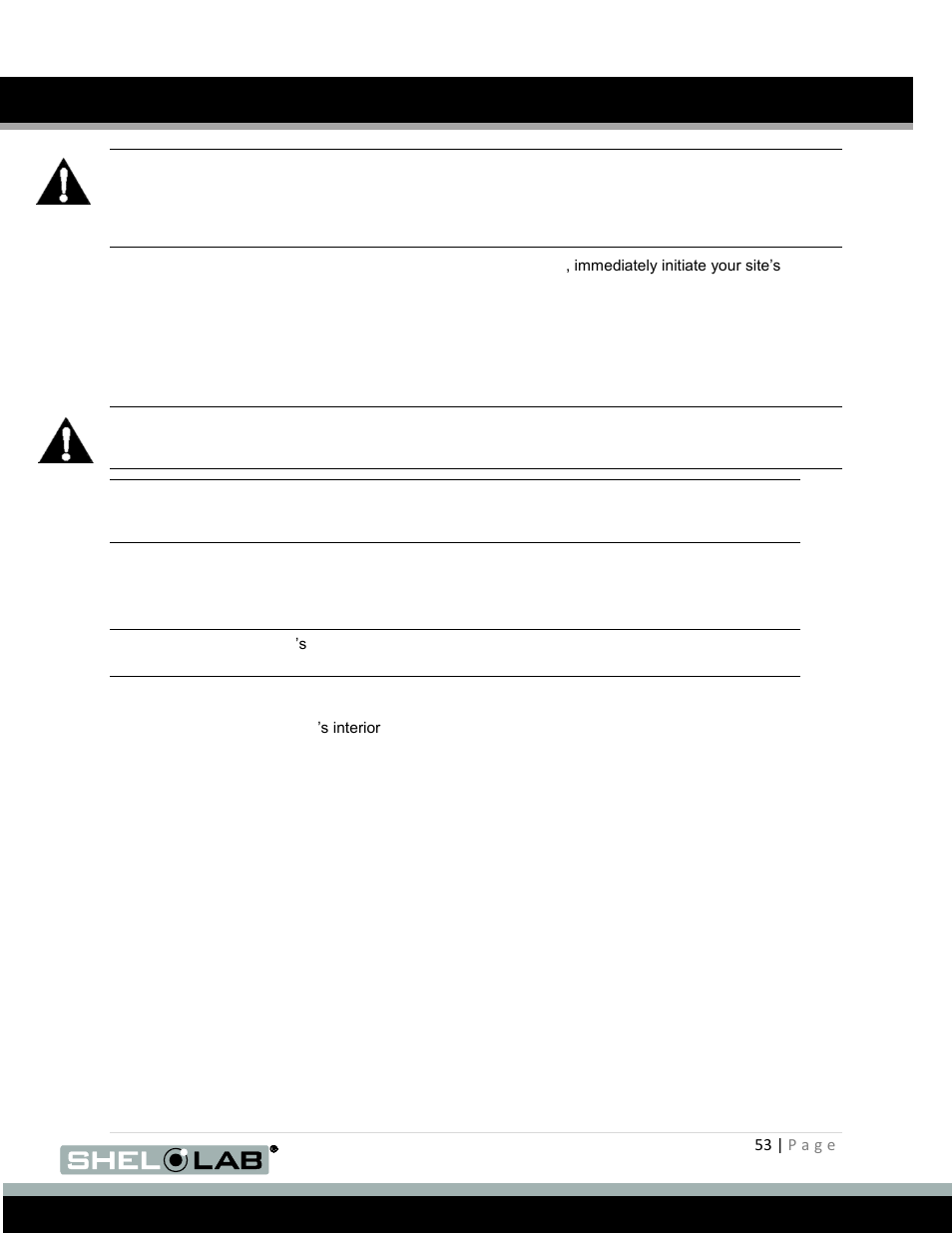 Cleaning, User maintenance (continued), Leaning | Shellab BACTRONEZ User Manual | Page 53 / 65