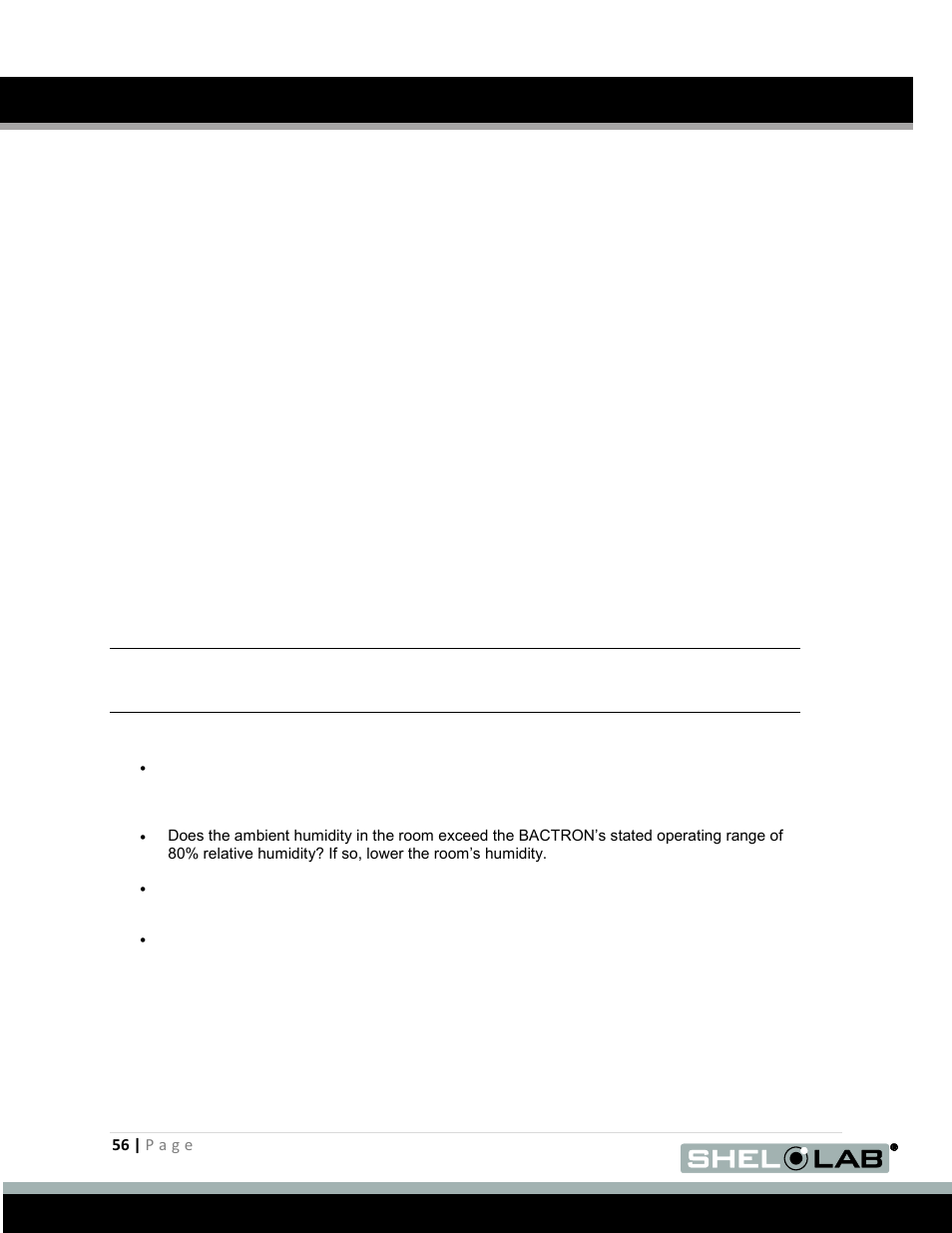 Condensation and the dew point, User maintenance (continued) | Shellab BACTRONEZ User Manual | Page 56 / 65