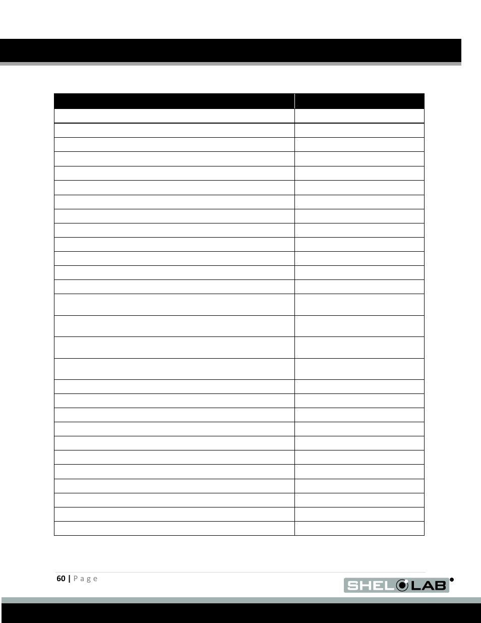 Parts list, Accessories, Section | Shellab BACTRONEZ User Manual | Page 60 / 65