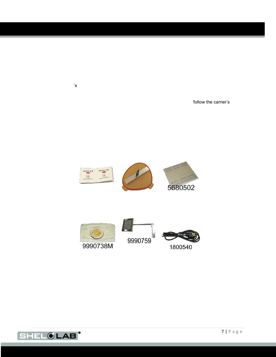 Receiving your bactronez, Inspecting the shipment, Nspecting the | Hipment | Shellab BACTRONEZ User Manual | Page 7 / 65