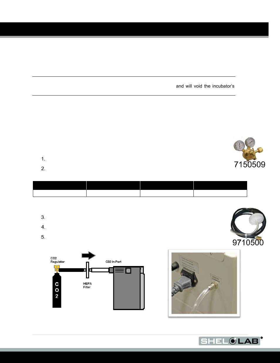 Connect the co, Supply to the incubator, Installation (continued) | Onnect the, Upply to the, Ncubator | Shellab SCO6AD User Manual | Page 14 / 47