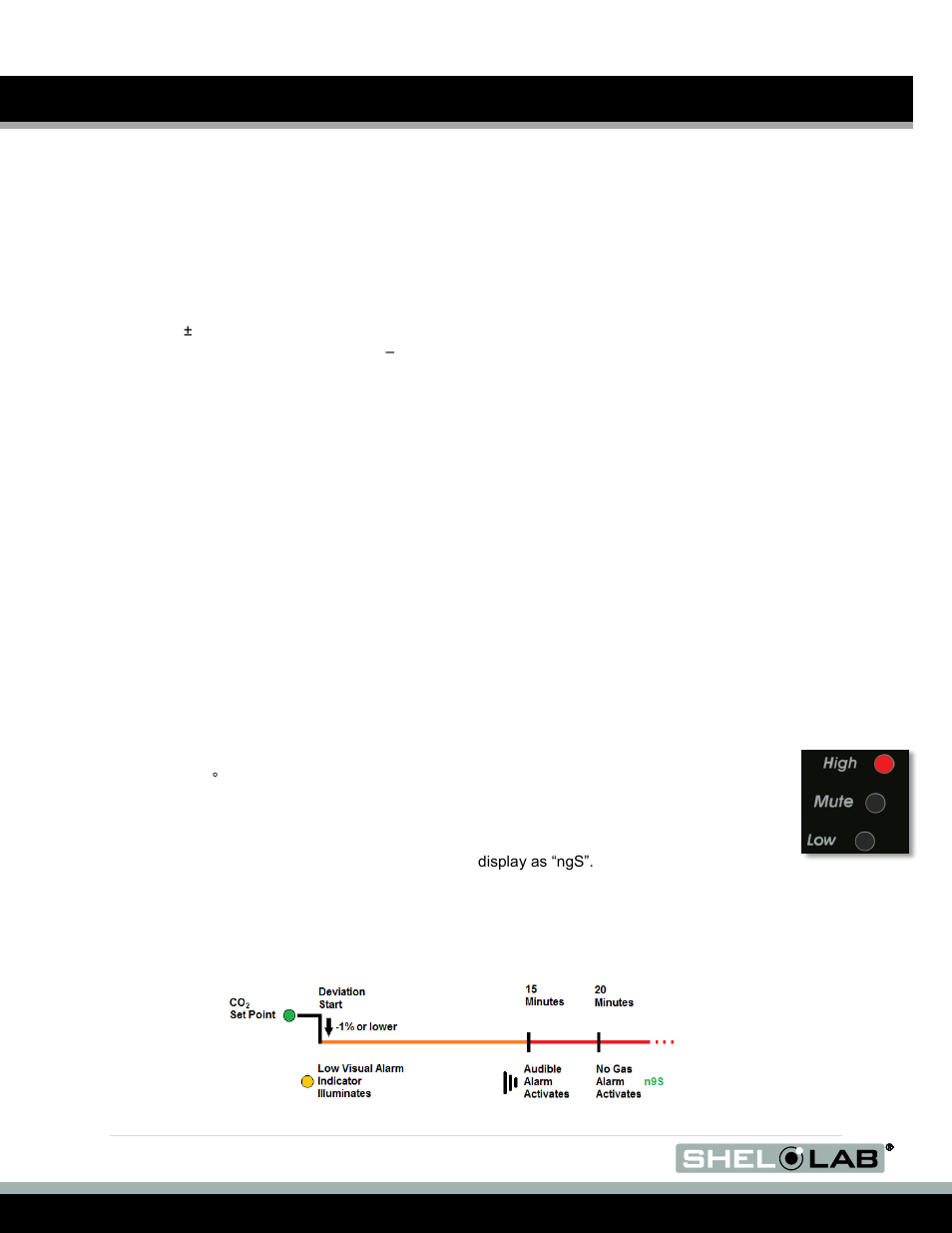 Operation (continued), Atmosphere, Alarms | Shellab SCO6AD User Manual | Page 20 / 47