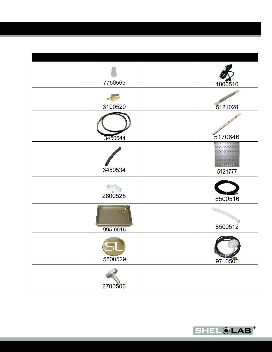 Parts list, Components, N 44 | Omponents | Shellab SCO6AD User Manual | Page 44 / 47
