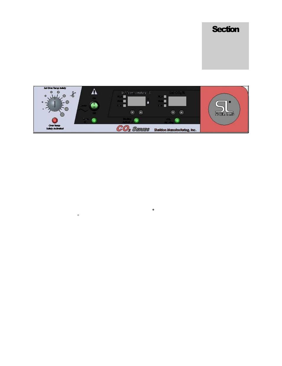 Control panel overview | Shellab SCO10A-2 User Manual | Page 8 / 21