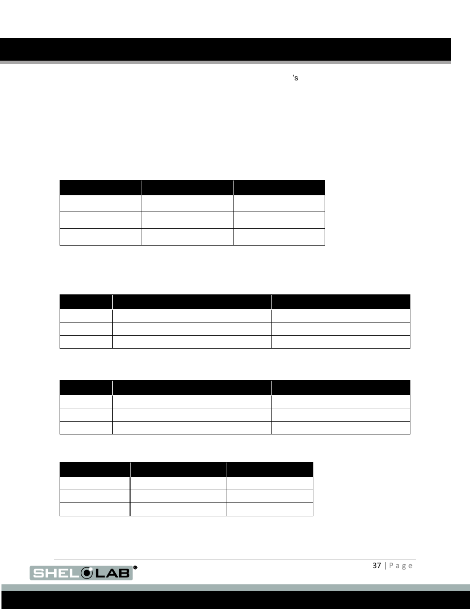 Unit specifications, Weight, Dimensions | Capacity, Eight, Imensions, Apacity | Shellab SCO31 User Manual | Page 37 / 40