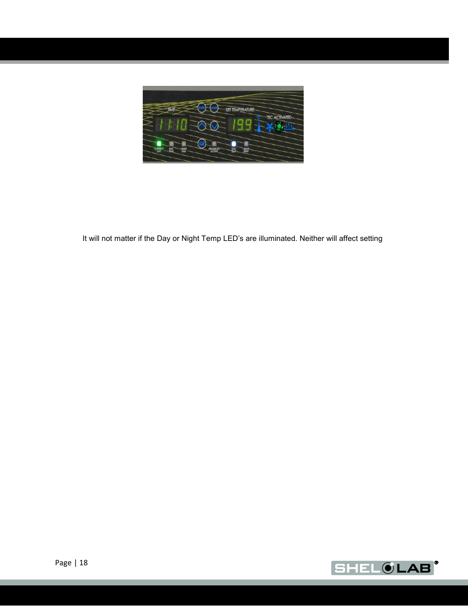 Set the current time, Set the day time phase start point, Operation (continued) | Shellab SRI20PF User Manual | Page 18 / 30