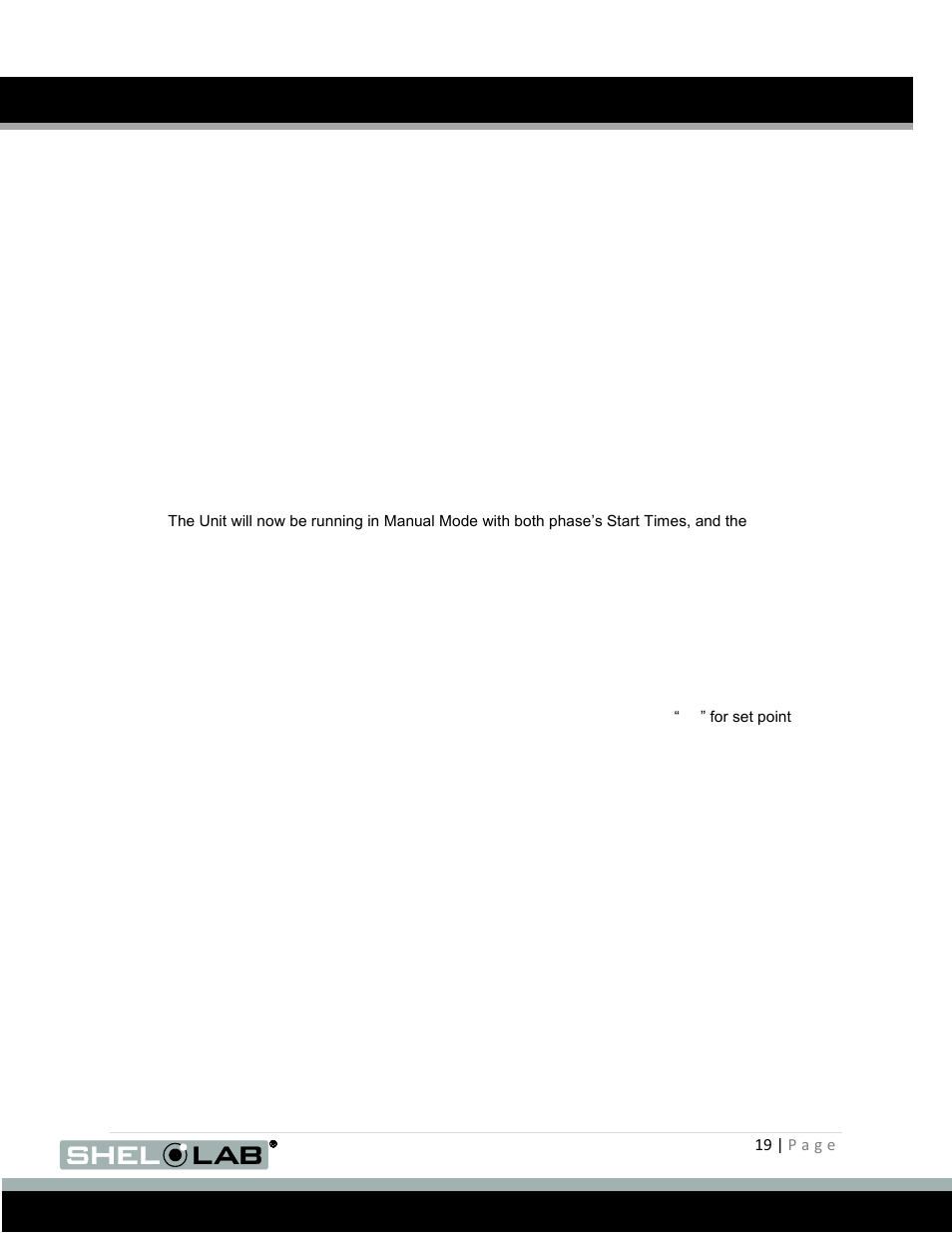 Set the night phase start point, Set the day time phase temperature set point, Set the night time phase start point | Operation (continued) | Shellab SRI20PF User Manual | Page 19 / 30