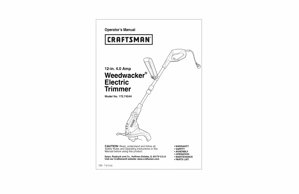Craftsman 172.74544 User Manual | 26 pages