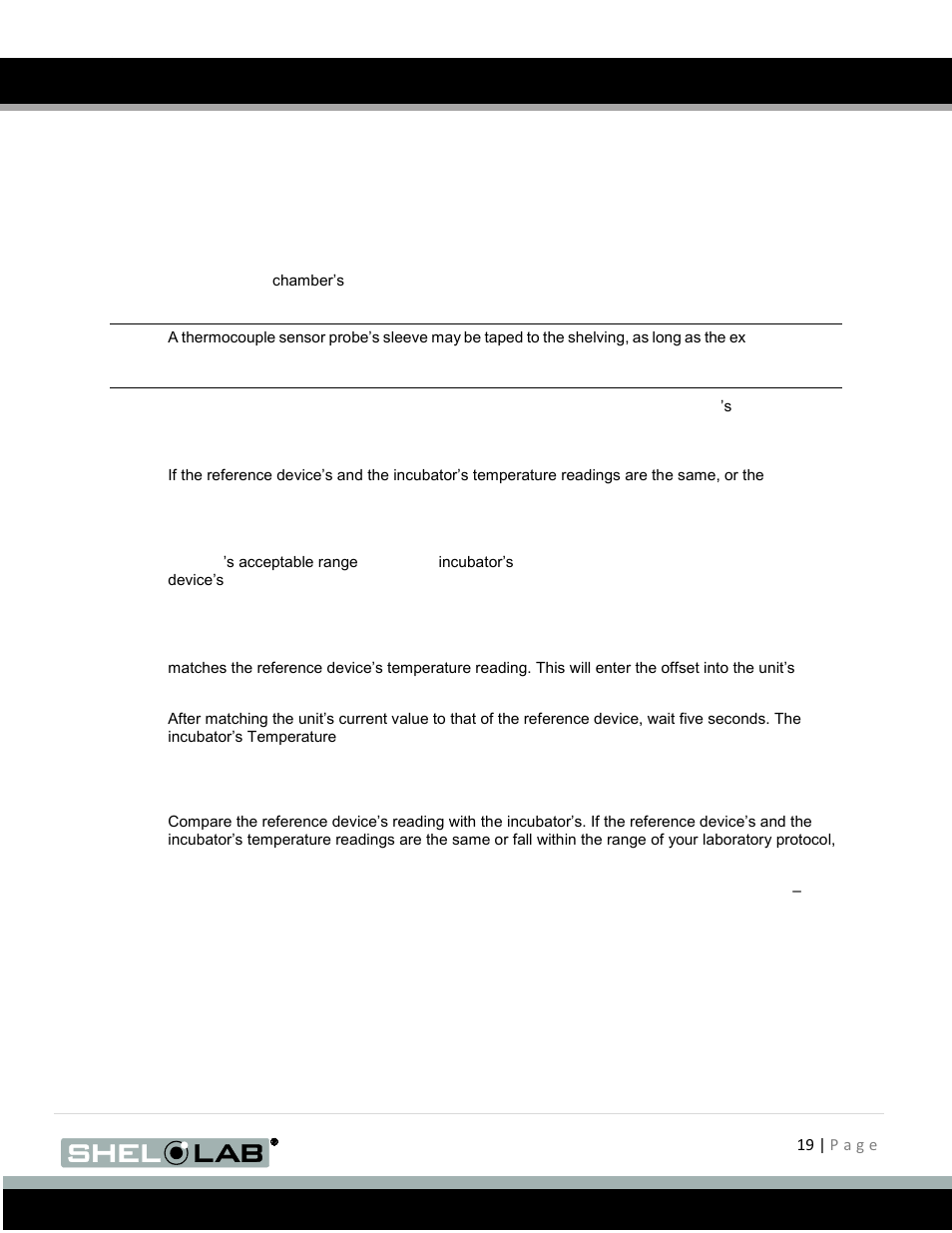 Calibrate the temperature display, Set the over temperature limit control, Operation (continued) | Shellab SRI20P User Manual | Page 19 / 27