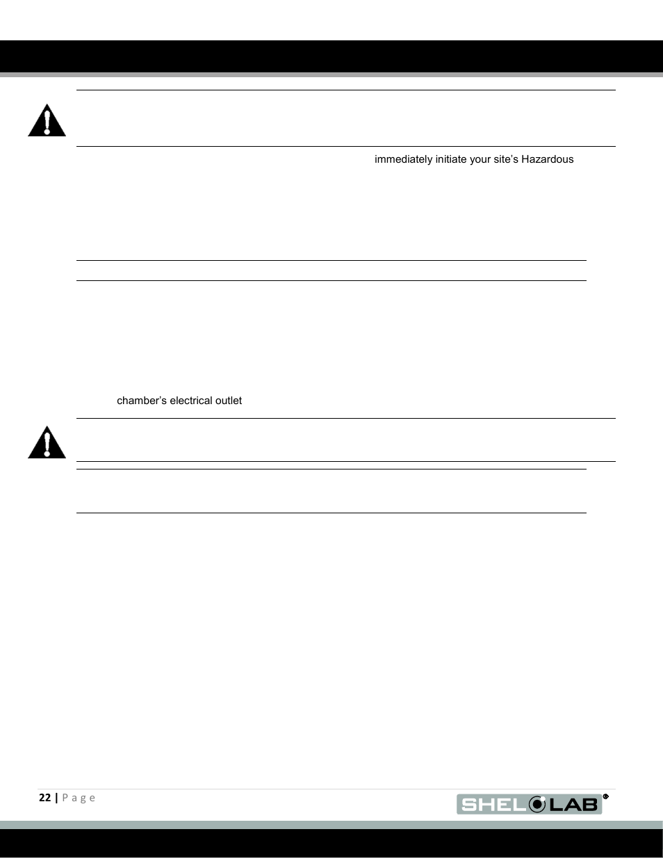 User maintenance, Cleaning, Disinfecting | Shellab SRI20P User Manual | Page 22 / 27