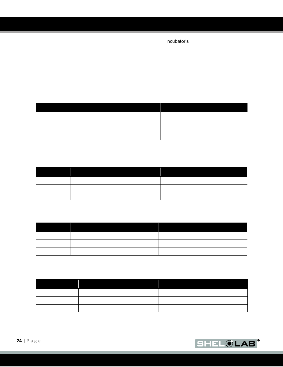 Unit specifications, Weight, Dimensions | Capacity, Eight, Imensions, Apacity | Shellab SRI20P User Manual | Page 24 / 27
