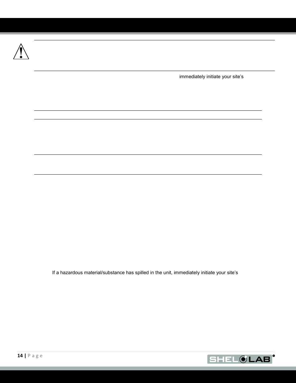 User maintenance, Cleaning, Disinfecting | Shellab SMI12 User Manual | Page 14 / 19
