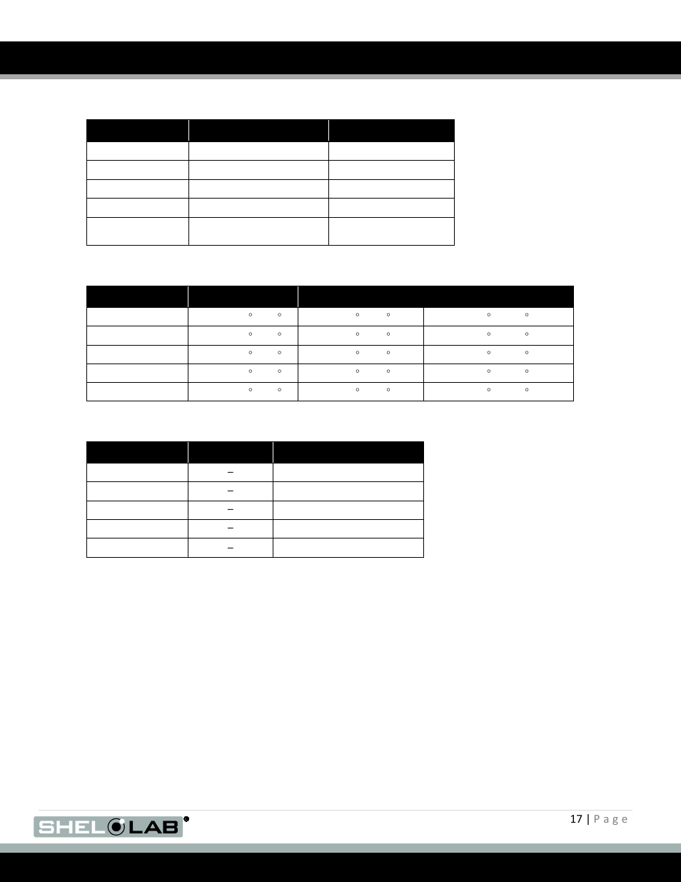 Capacity, Temperature, Power | Incubator specifications (continued), Apacity, Emperature, Ower | Shellab SMI12 User Manual | Page 17 / 19