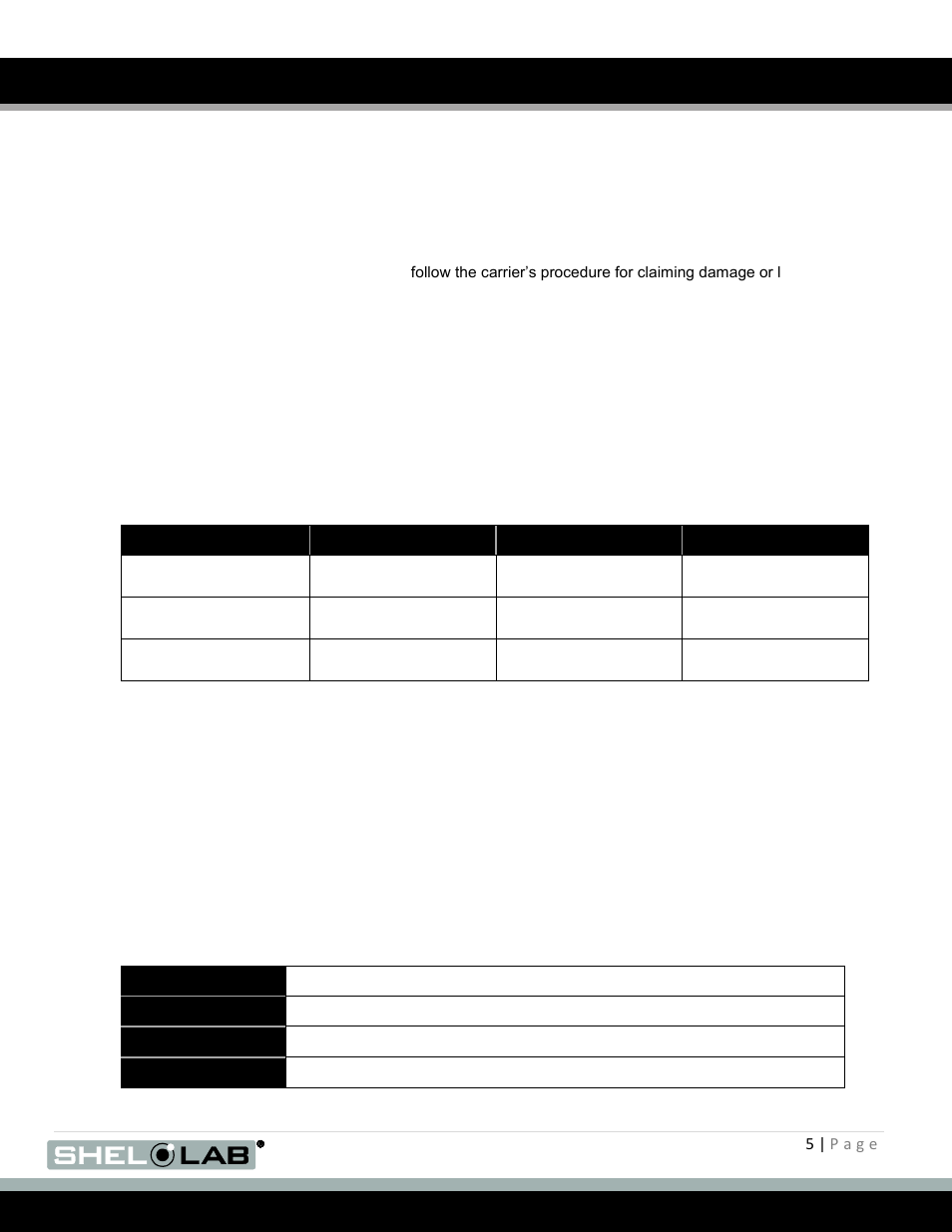 Receiving your incubator, Inspecting the shipment, Returning the shipment | Recording data plate information | Shellab SMI12 User Manual | Page 5 / 19