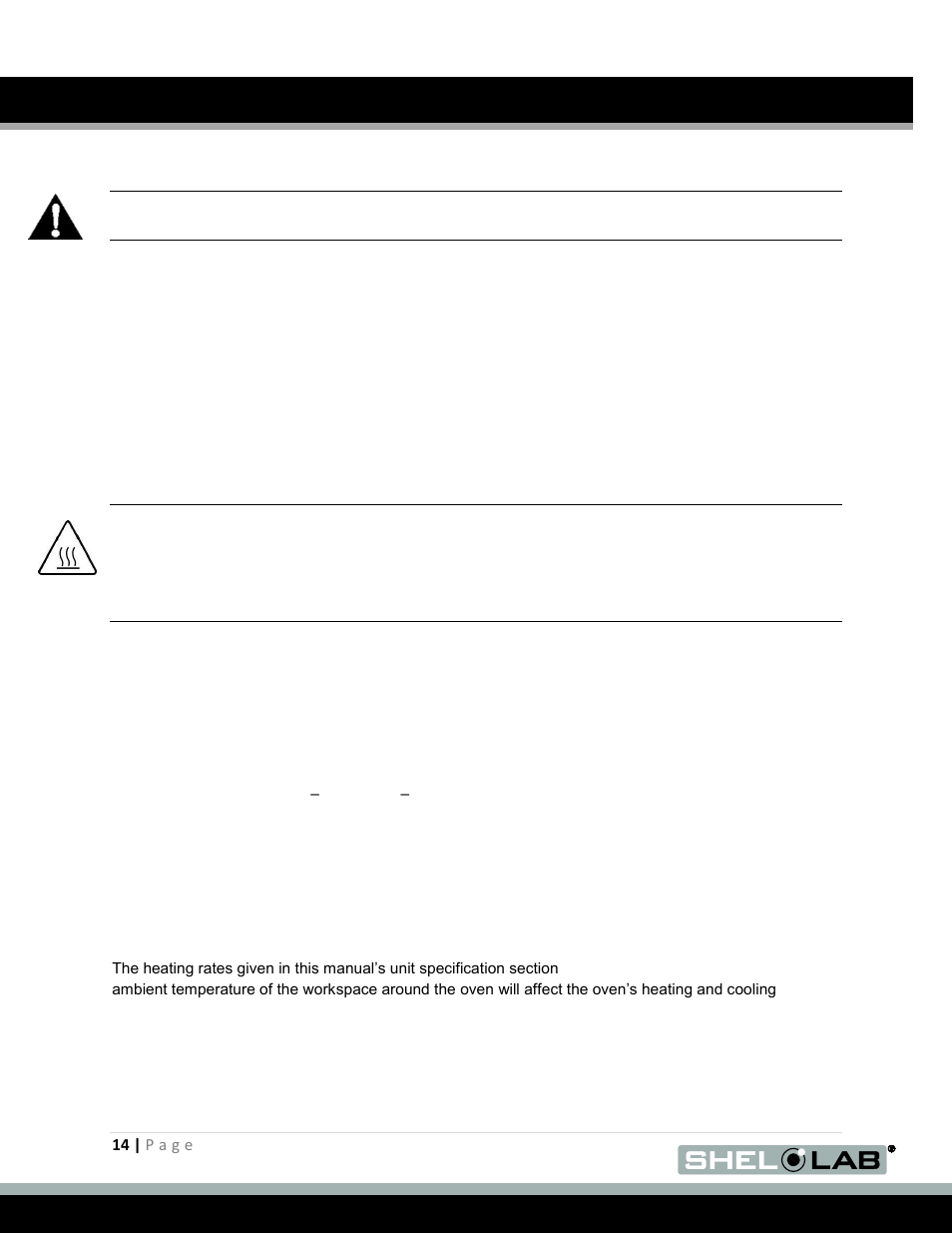 Operation, Operating precautions, Theory of operations | Shellab SMO5HP-2 User Manual | Page 14 / 28