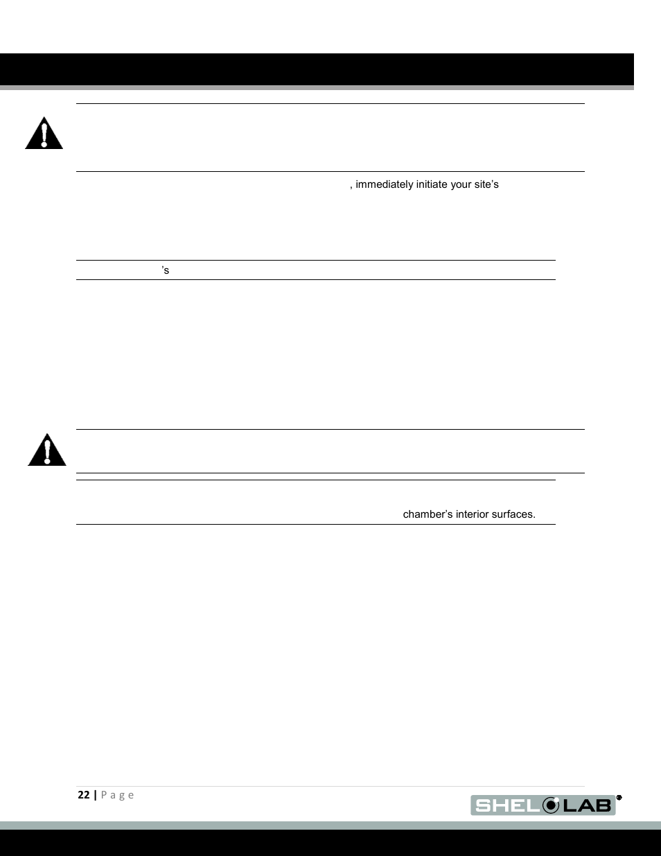 User maintenance, Cleaning, Disinfecting | Disinfection | Shellab SMO5HP-2 User Manual | Page 22 / 28