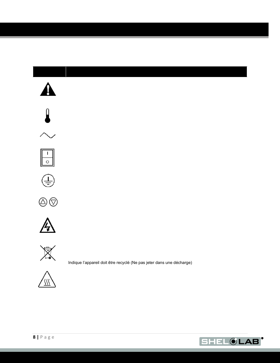 Graphic symbols | Shellab SMO5HP-2 User Manual | Page 8 / 28