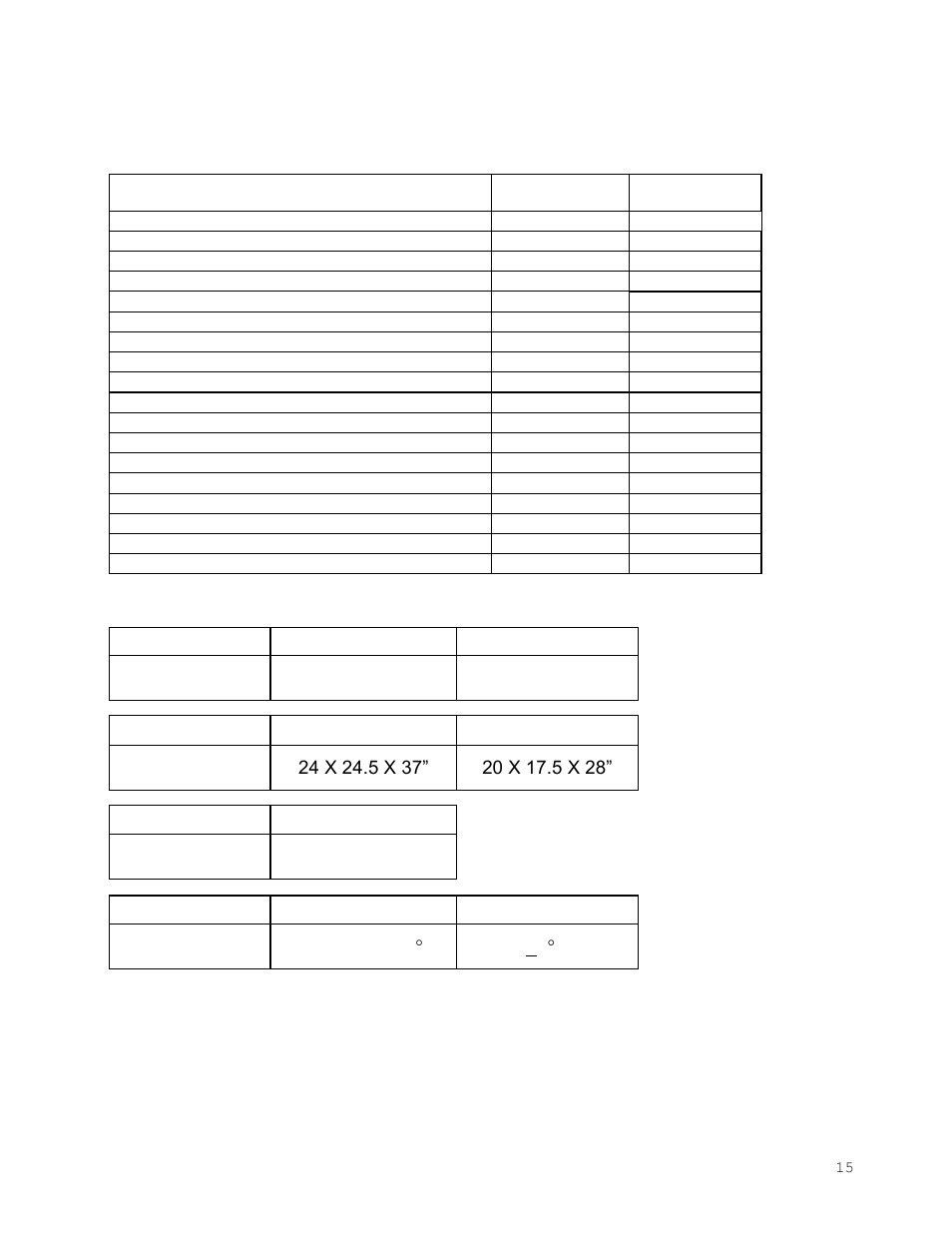 Parts list smo5e / smo5e-2, Unit specifications, Weight shipping net | Dimensions exterior wxdxh interior wxdxh, Capacity cubic feet, Temperature range uniformity | Shellab SMO5E-2 User Manual | Page 15 / 21