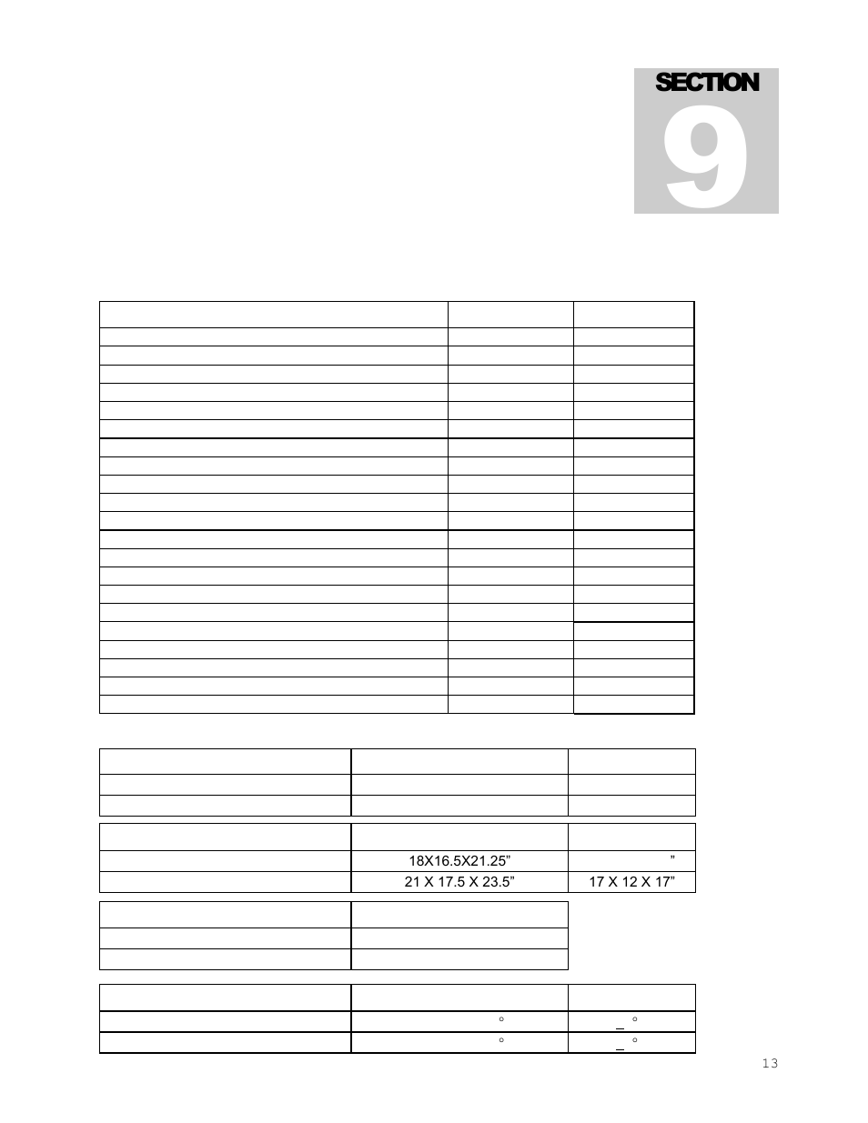 Unit specifications, Weight shipping net, Dimensions exterior wxdxh interior wxdxh | Capacity cubic feet, Temperature range uniformity | Shellab SGO6E-2 User Manual | Page 13 / 21