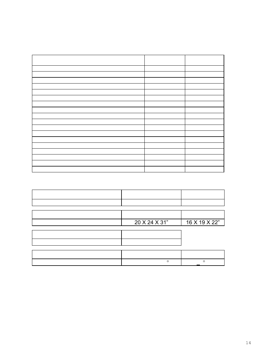Parts list: sgo4e / sgo4e-2, Unit specifications, Weight shipping net | Dimensions exterior wxdxh interior wxdxh, Capacity cubic feet, Temperature range uniformity | Shellab SGO6E-2 User Manual | Page 14 / 21