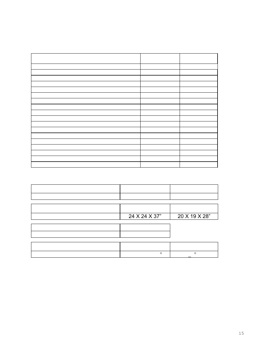 Parts list: sgo6e / sgo6e-2, Unit specifications, Weight shipping net | Dimensions exterior wxdxh interior wxdxh, Capacity cubic feet, Temperature range uniformity | Shellab SGO6E-2 User Manual | Page 15 / 21
