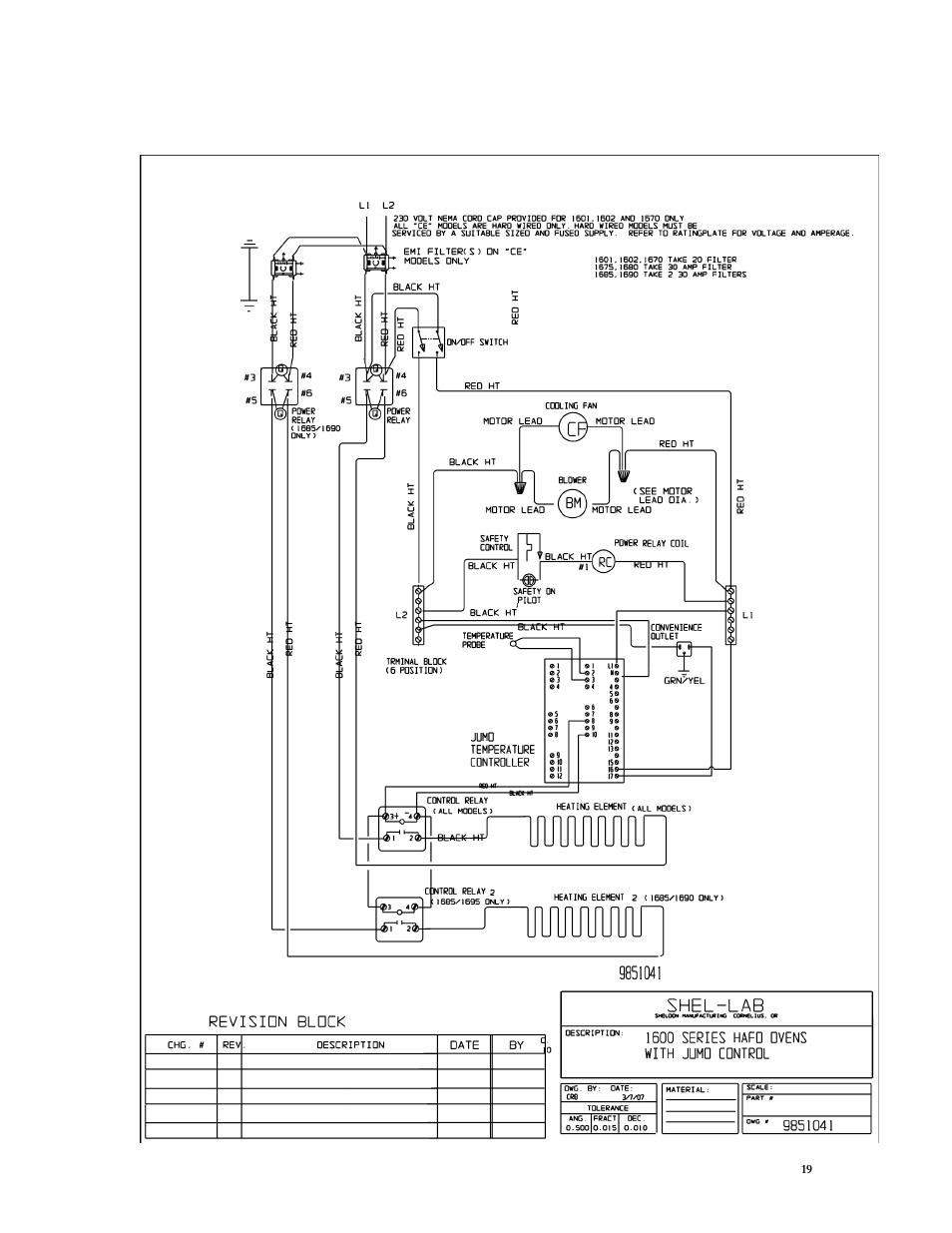 Wire diagram | Shellab SMO10HP-2 User Manual | Page 19 / 20