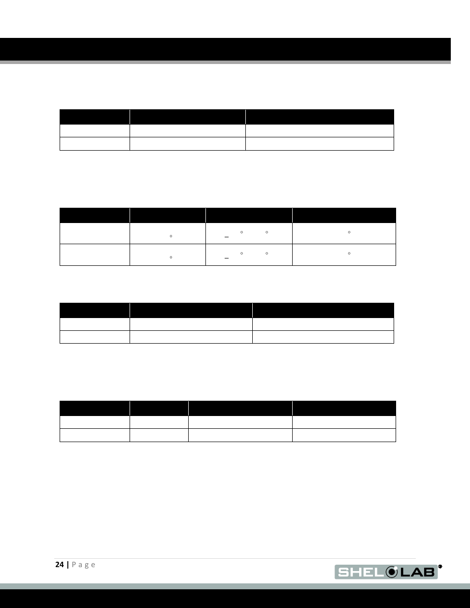 Shelf capacity by weight, Temperature, Power | Unit specifications (continued), Helf, Apacity by, Eight, Emperature, Ower | Shellab SMO28-2 User Manual | Page 24 / 26