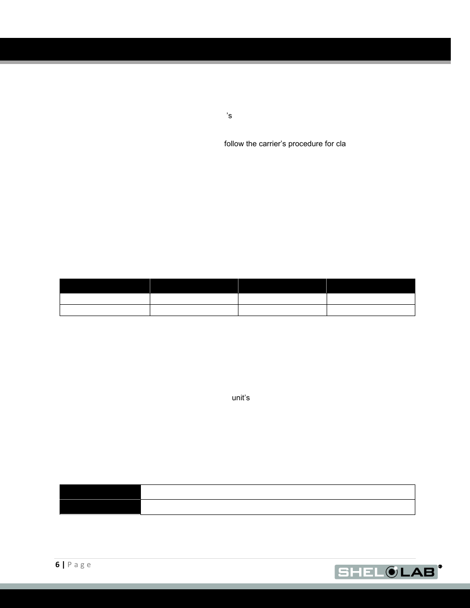 Receiving your oven, Inspecting the shipment, Returning the shipment | Recording data plate information | Shellab SMO28-2 User Manual | Page 6 / 26