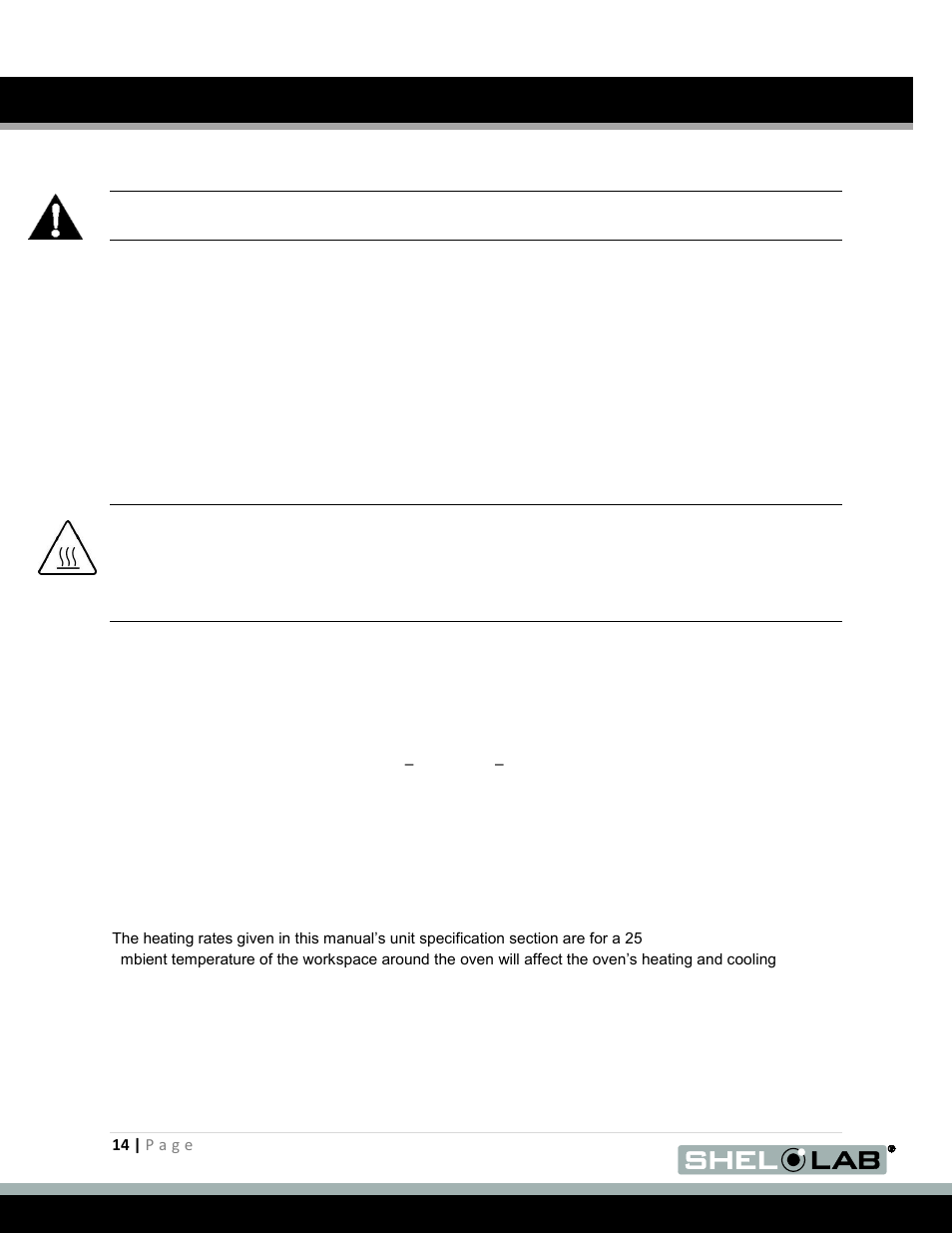 Operation, Operating precautions, Theory of operations | Shellab SMO5CR-2 User Manual | Page 14 / 31