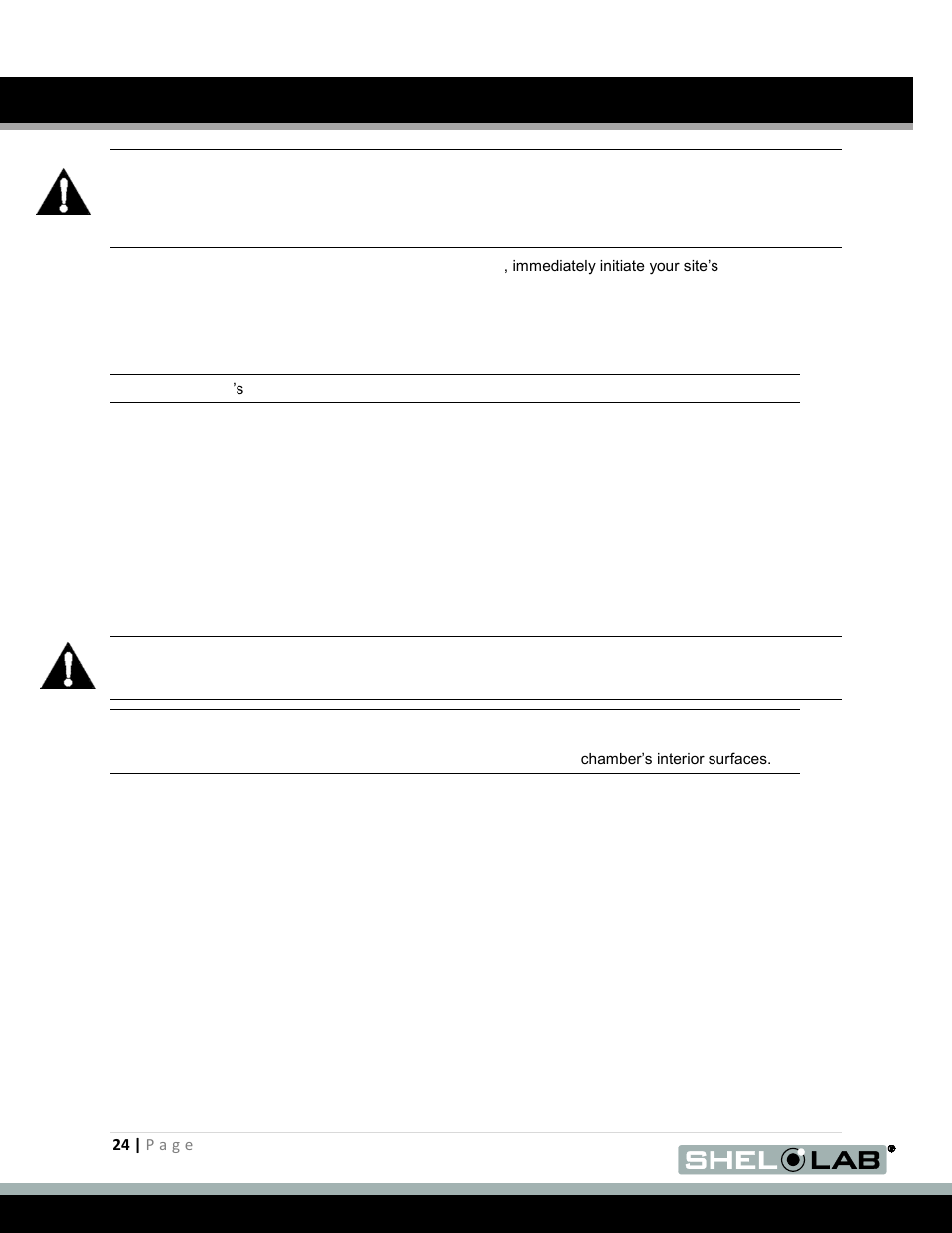 User maintenance, Cleaning, Disinfecting | Disinfection | Shellab SMO5CR-2 User Manual | Page 24 / 31