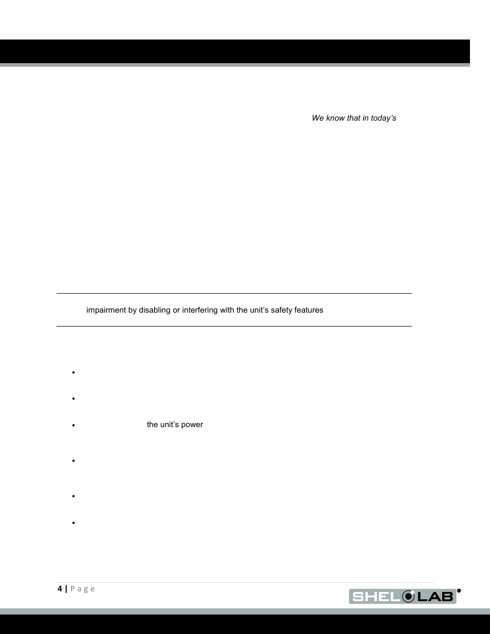 General safety considerations, Introduction, Eneral | Afety, Onsiderations | Shellab SMO5CR-2 User Manual | Page 4 / 31