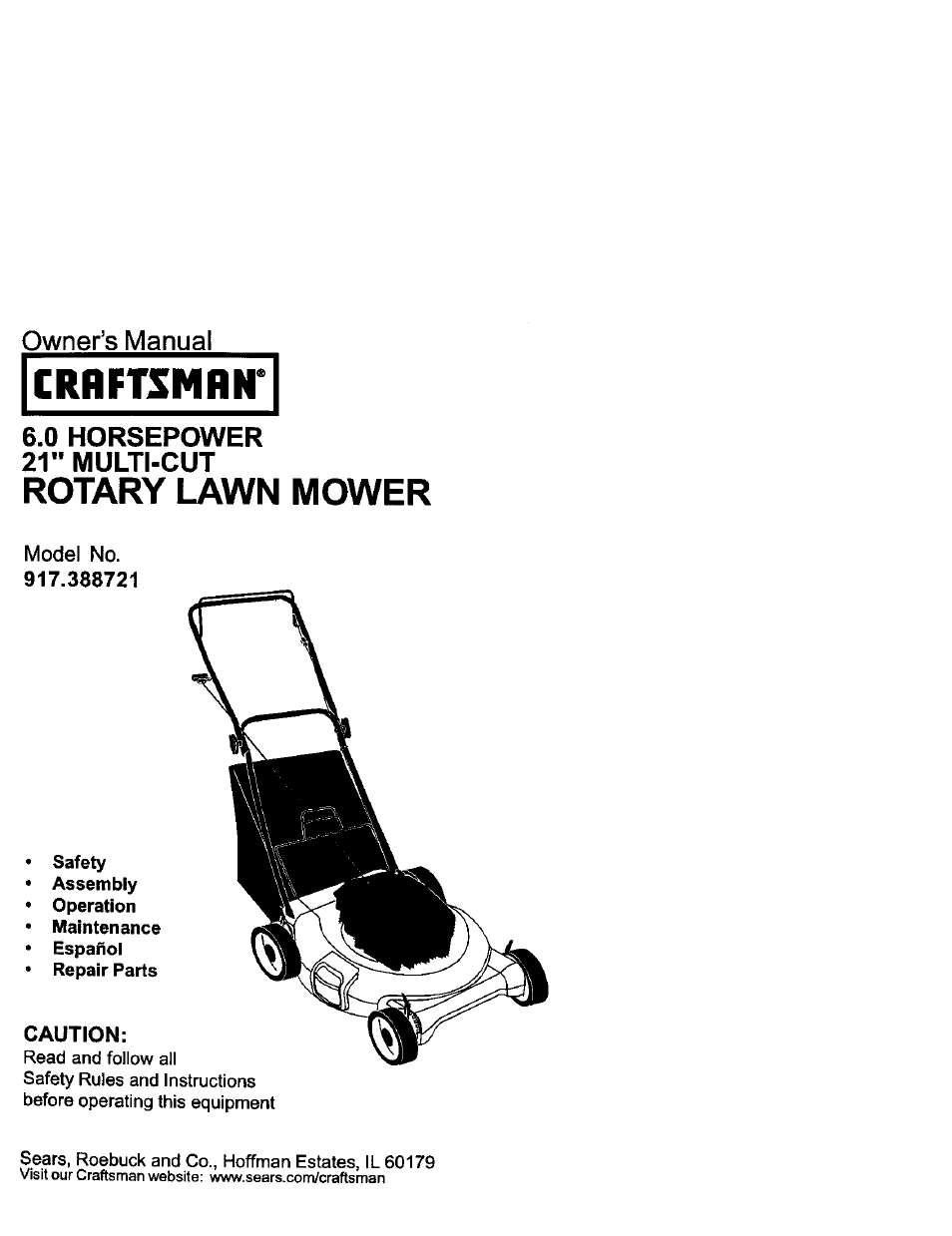 Craftsman 917.388721 User Manual | 27 pages