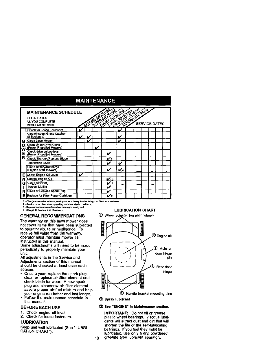 Maintenance | Craftsman 917.388721 User Manual | Page 10 / 27