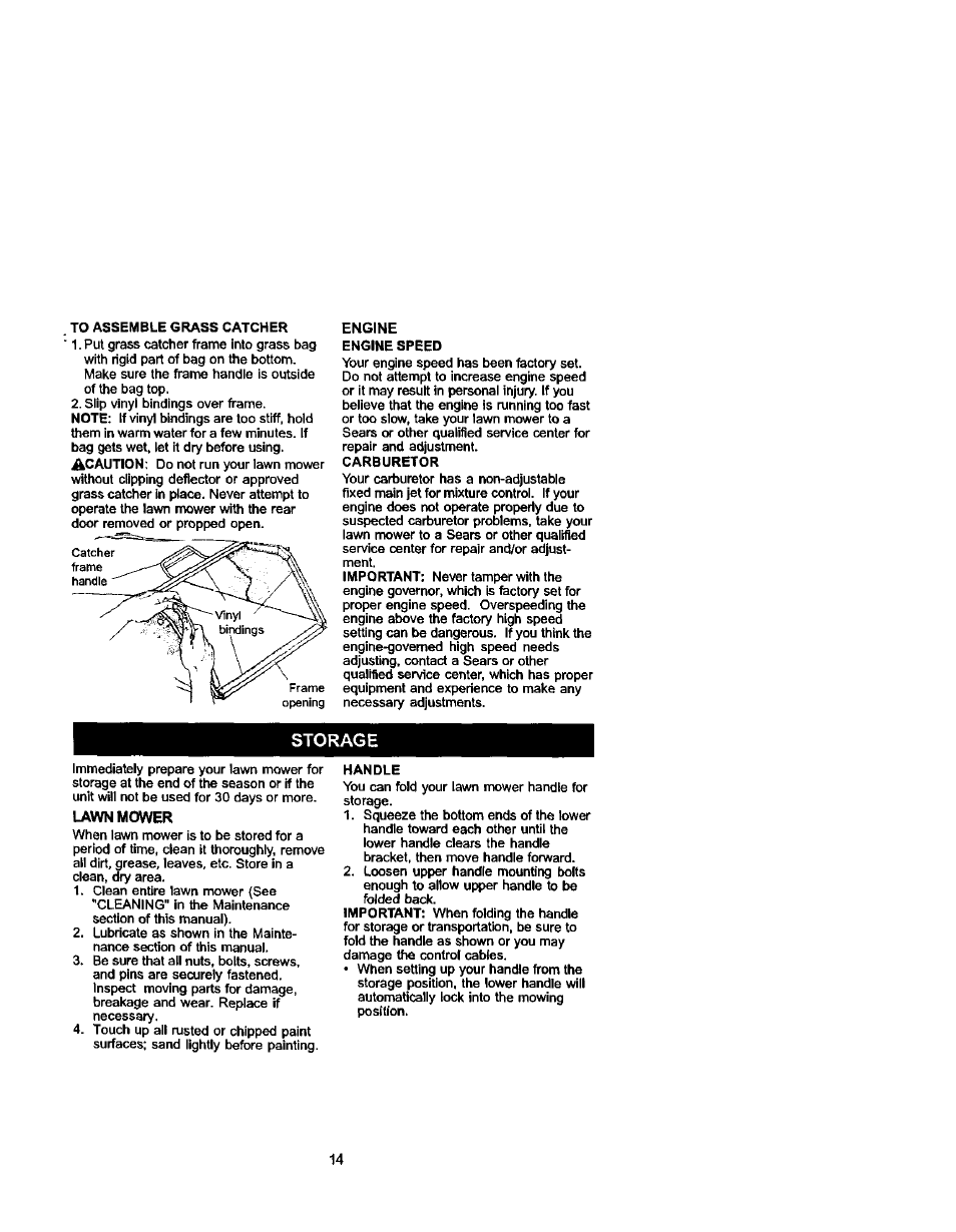 Storage | Craftsman 917.388721 User Manual | Page 14 / 27