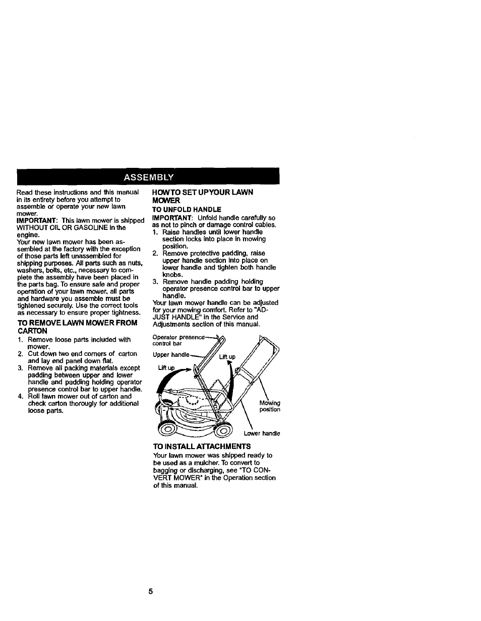 Assembly | Craftsman 917.388721 User Manual | Page 5 / 27