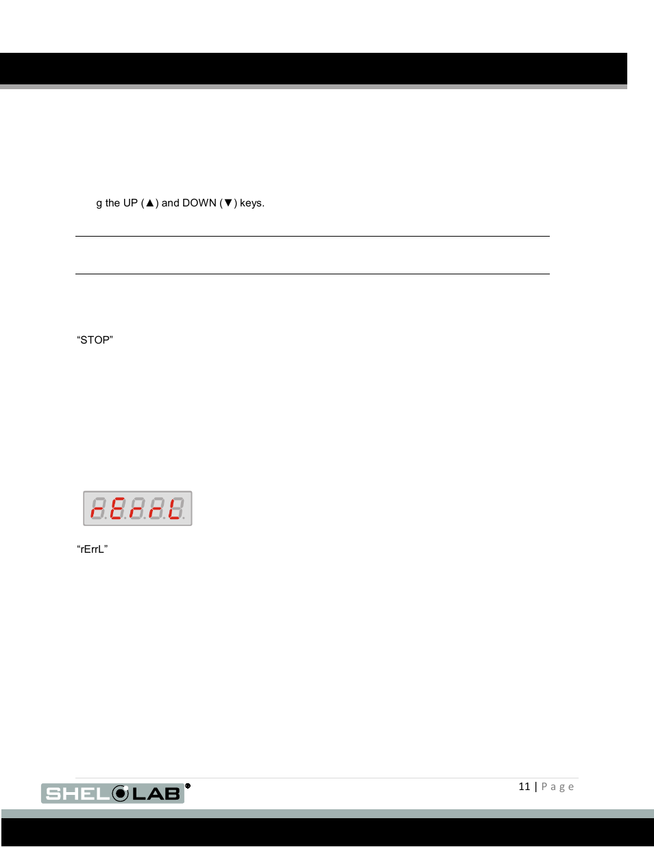 Setting the mixing speed, Run interrupted alert, Error messages | Operation (continued) | Shellab SSI2-2 User Manual | Page 11 / 20