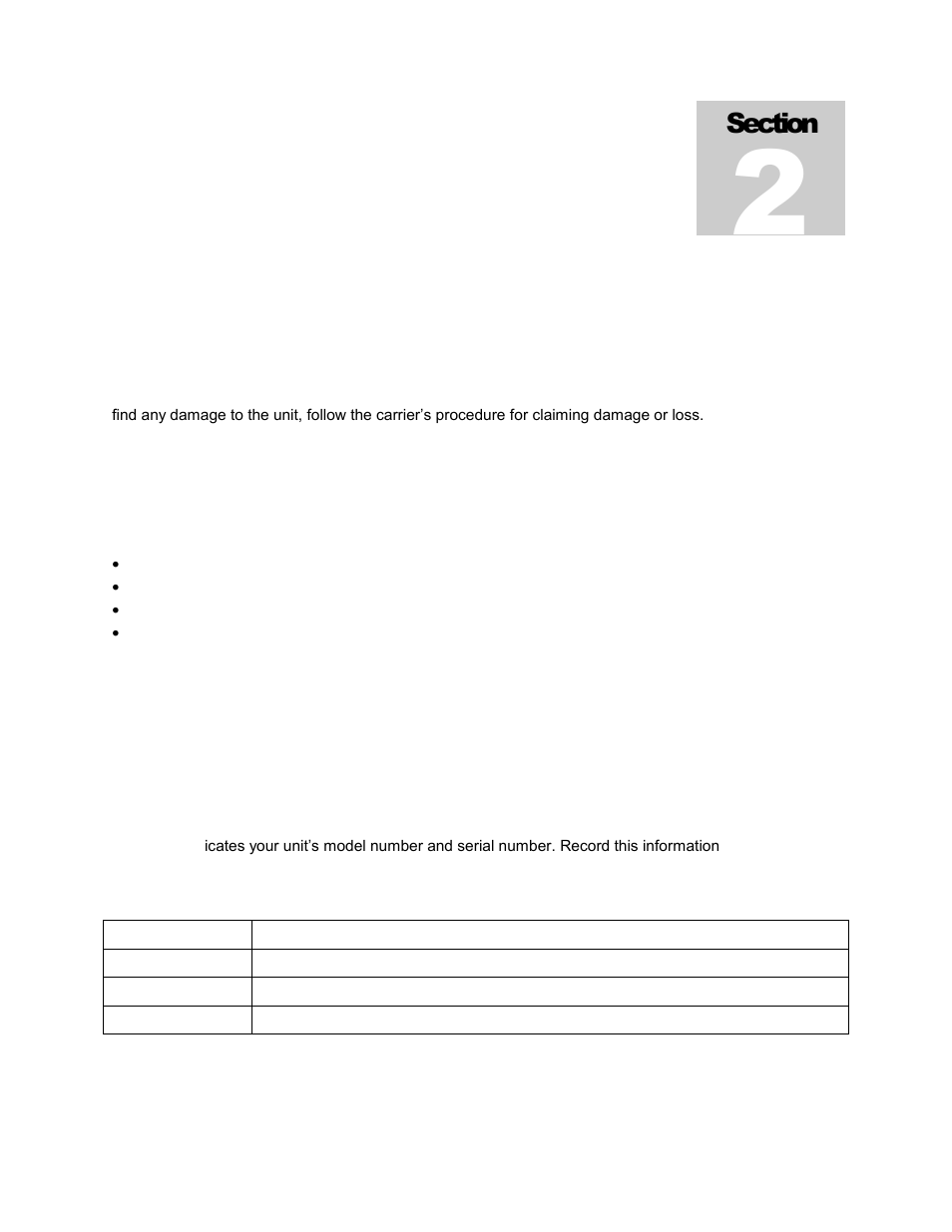 Receiving your unit, Inspection guidelines, Returning shipment | Recording data plate information | Shellab SWBR27-2 User Manual | Page 5 / 24