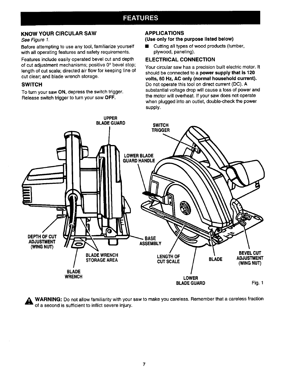 Features | Craftsman 315.108990 User Manual | Page 7 / 20