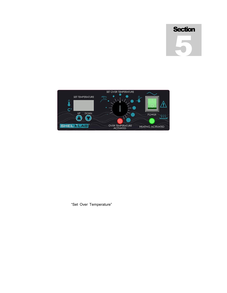 Controls overview, Power switch, Main temperature controller | Fuses, Over temperature limit thermostat (otl), Heating activated, Over temperature activated light | Shellab SWB30-2 User Manual | Page 8 / 18