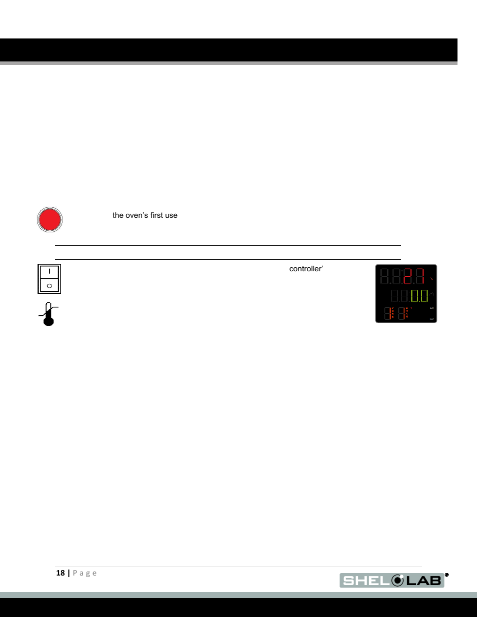 Setting up the oven, Operation (continued), Etting up the | Shellab SVAC9-2 User Manual | Page 18 / 29