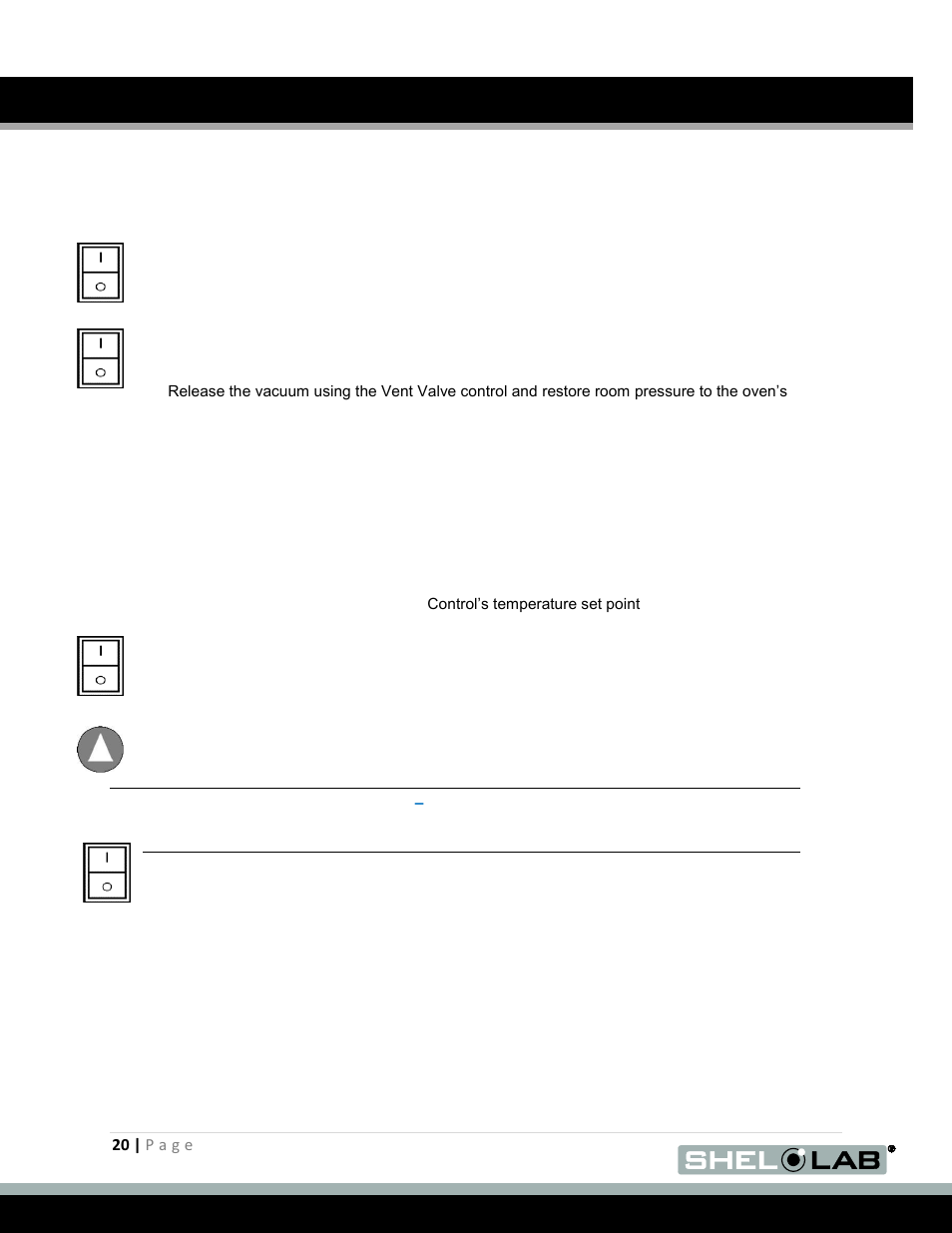 Setting the temperature controller set point, Operation (continued) | Shellab SVAC9-2 User Manual | Page 20 / 29