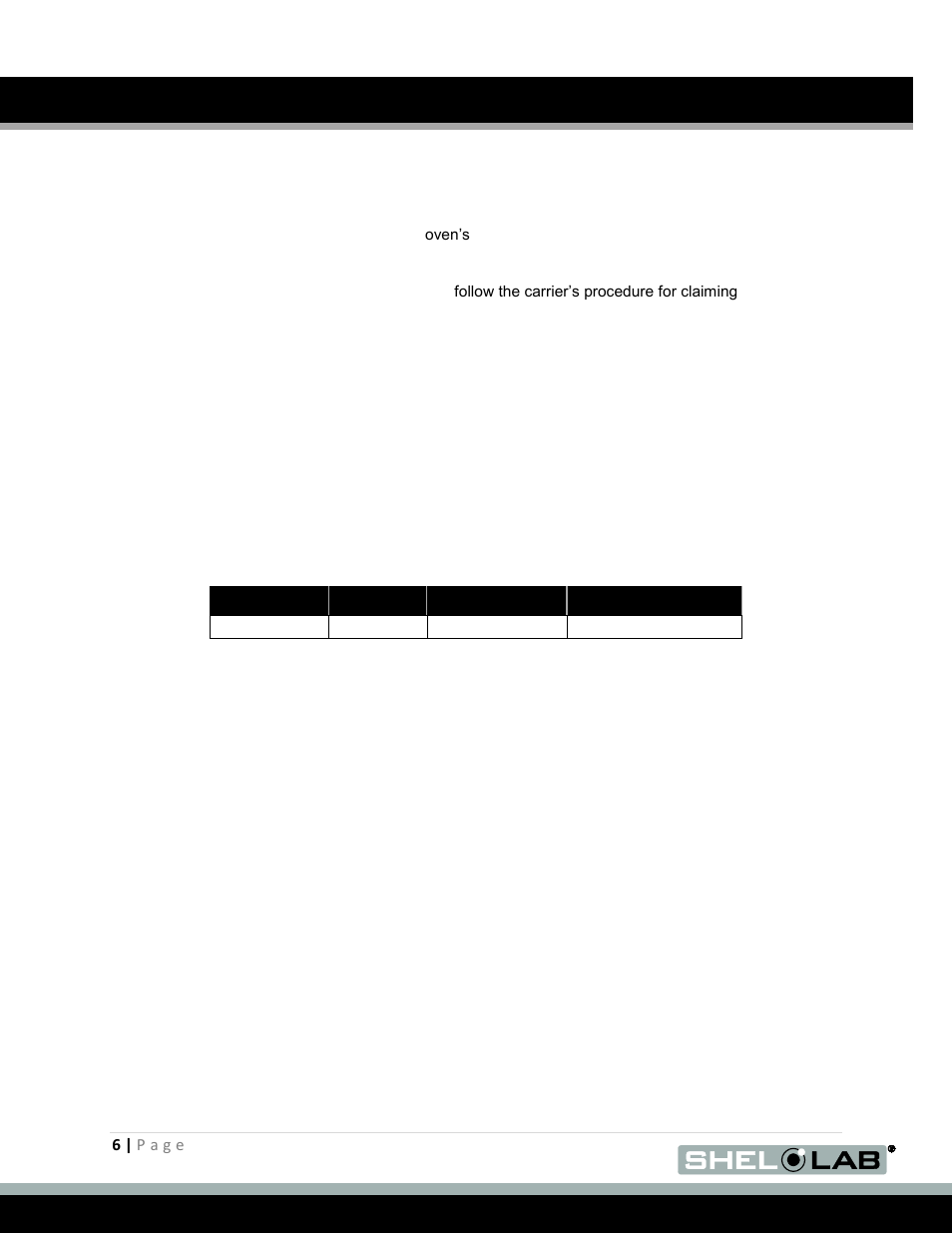 Receiving your oven, Inspecting the shipment, Vacuum pump | Gaskets | Shellab SVAC9-2 User Manual | Page 6 / 29