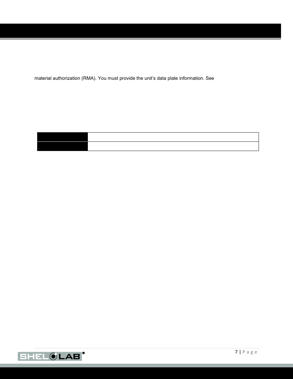 Returning the shipment, Recording data plate information, Receiving your oven (continued) | Shellab SVAC9-2 User Manual | Page 7 / 29