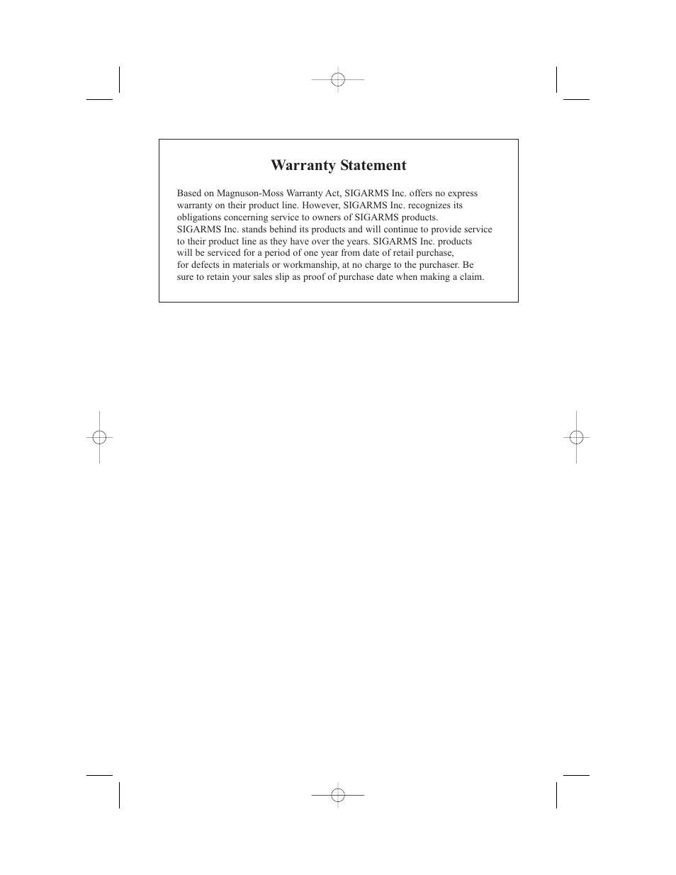 Warranty statement | SIG SAUER AIRSOFT PISTOL (Handling & Safety) User Manual | Page 19 / 20