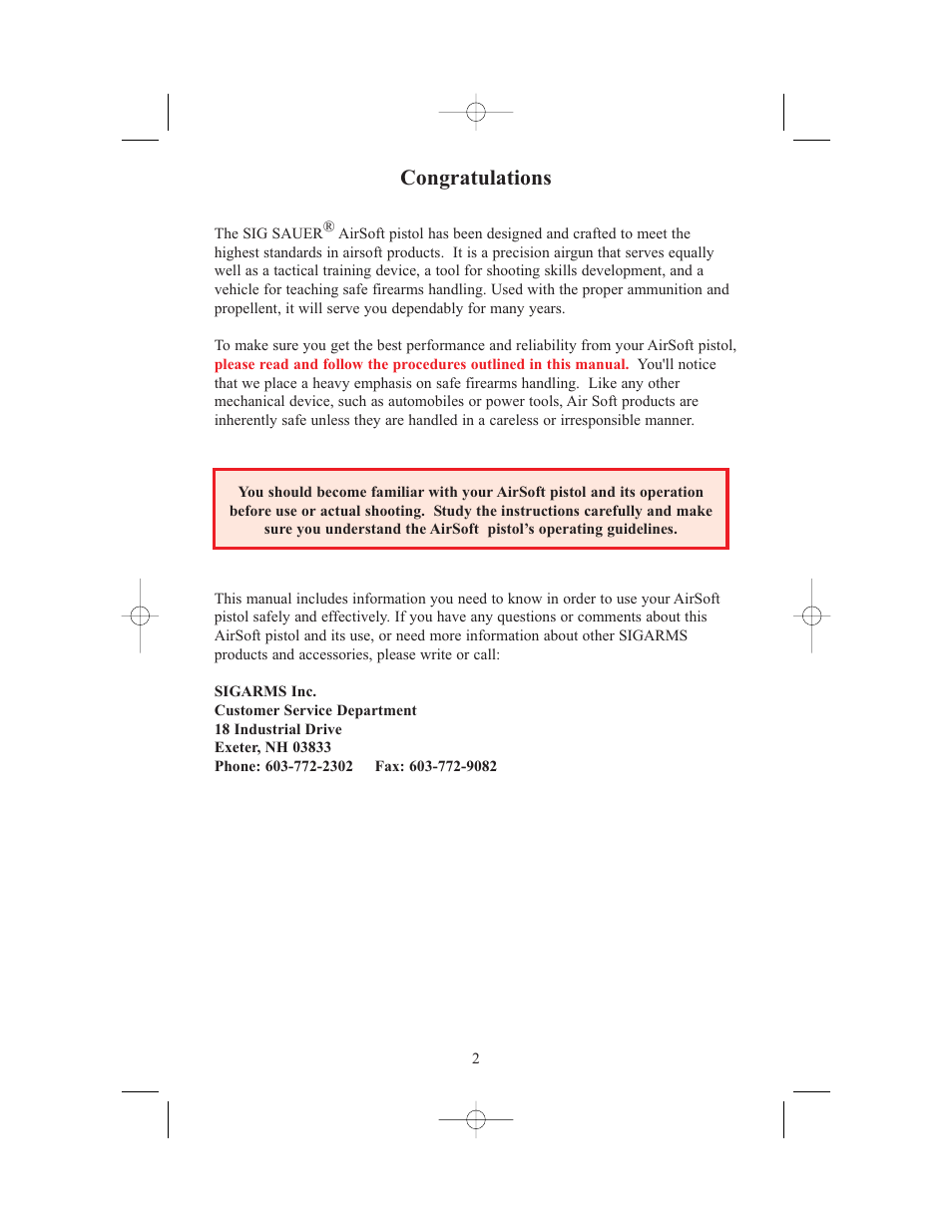 SIG SAUER AIRSOFT PISTOL (Handling & Safety) User Manual | Page 4 / 20