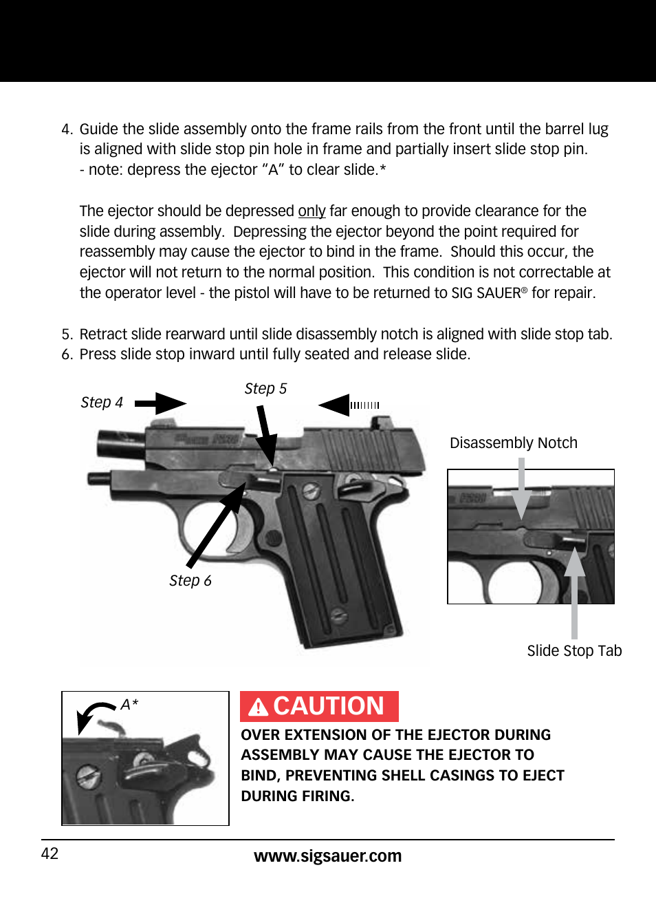 Caution | SIG SAUER P938P User Manual | Page 42 / 68