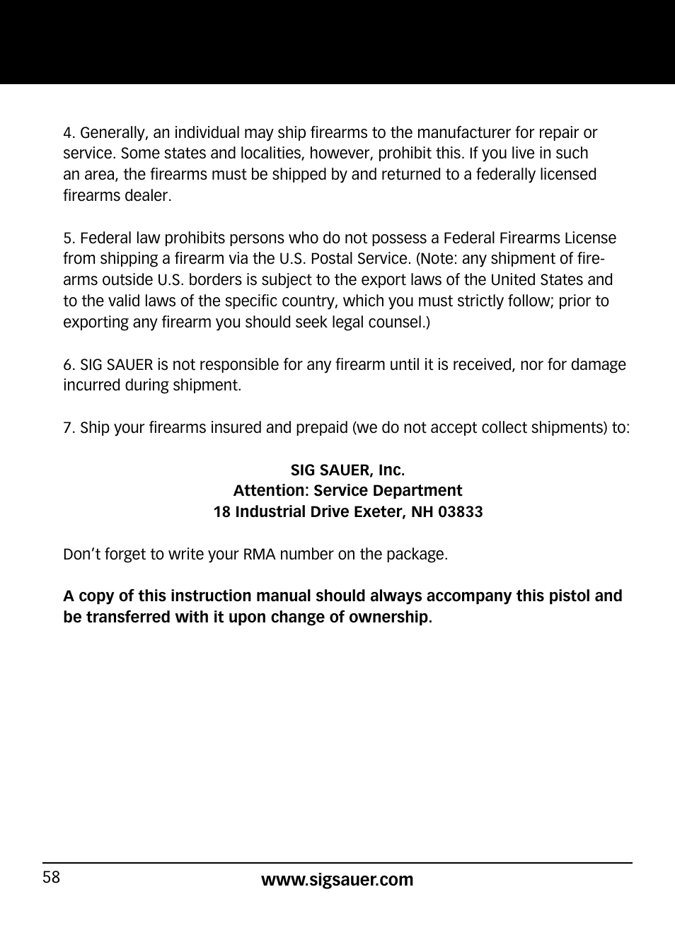 SIG SAUER P938P User Manual | Page 58 / 68