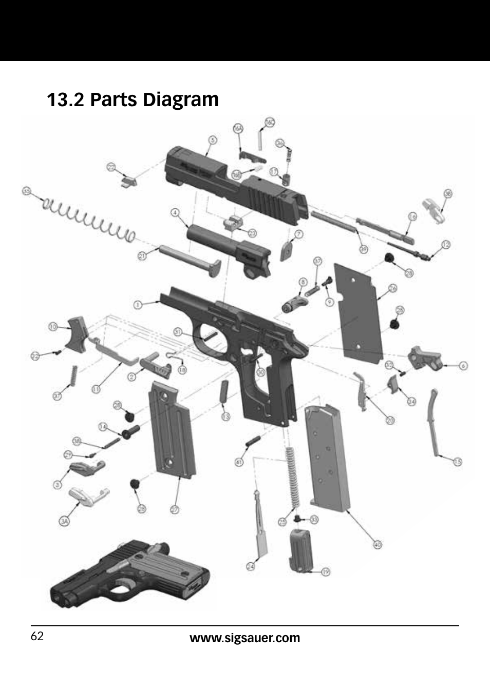 2 parts diagram | SIG SAUER P938P User Manual | Page 62 / 68