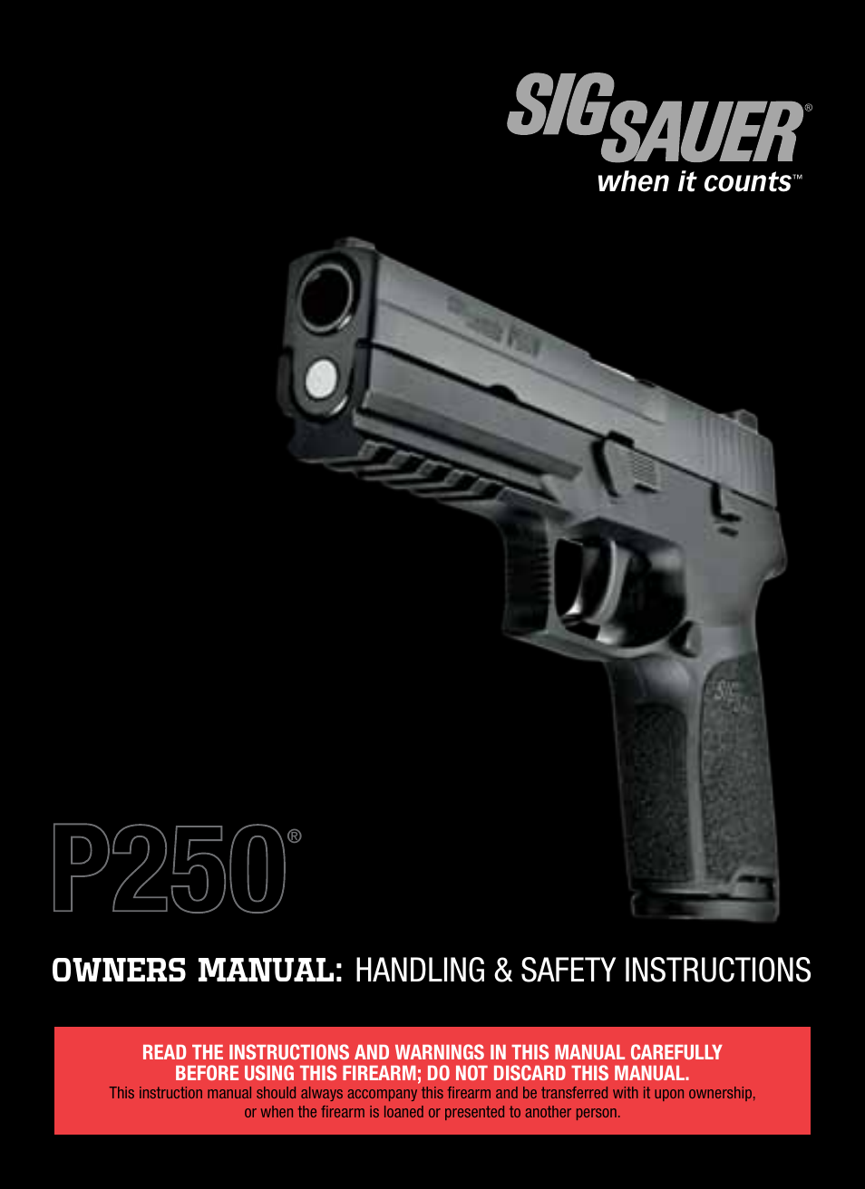 SIG SAUER P250 User Manual | 68 pages